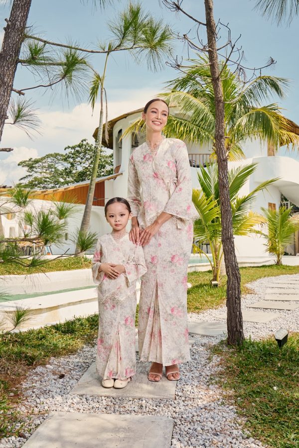RUMIE KURUNG FLOWER PINK (KIDS) RAYA 2026